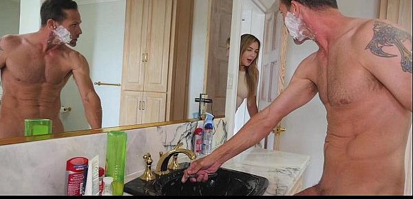  FamilyStrokes - Daughter Fucks Step-Dad While Mom Showers
